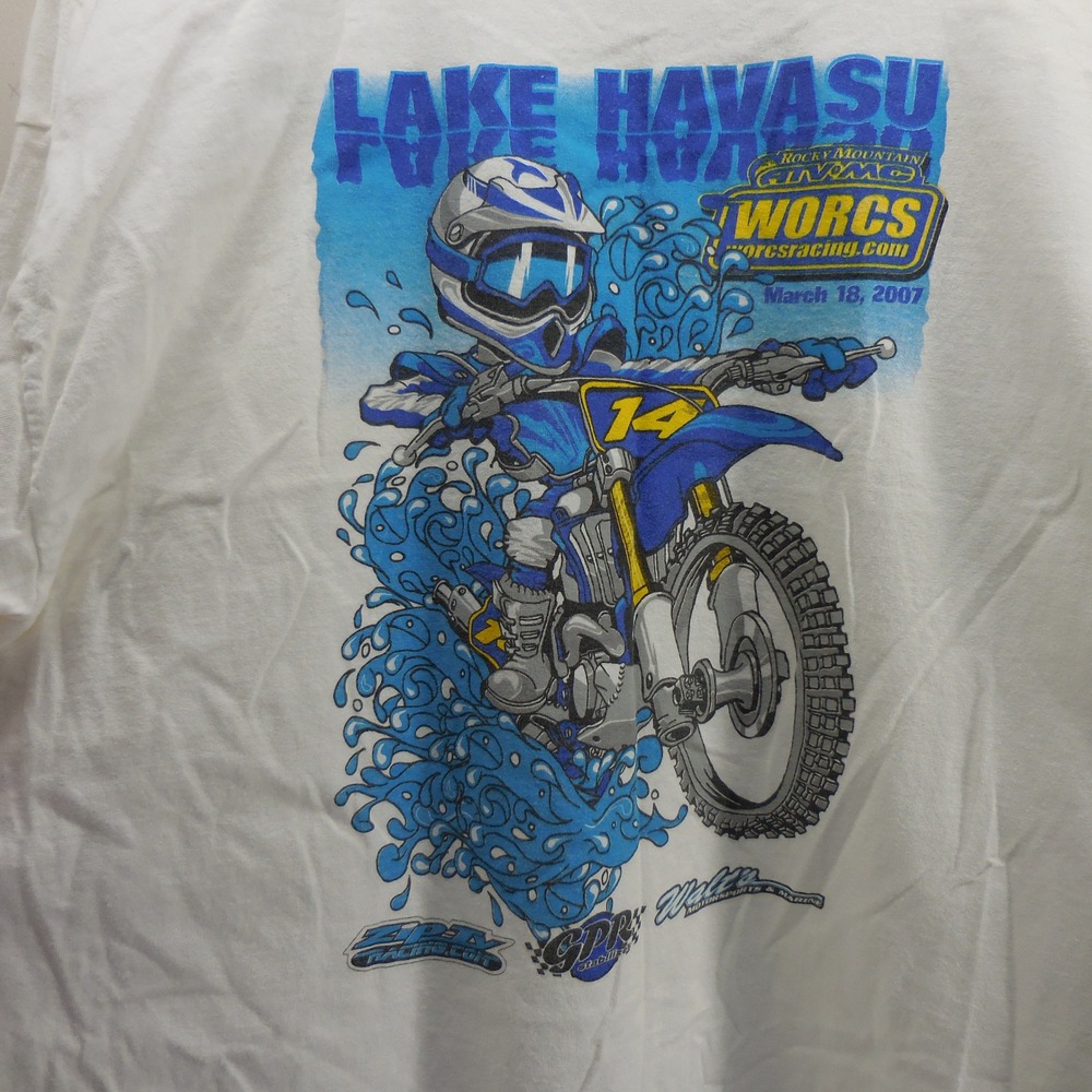 Vintage‎ 2007 WORCS Lake Havasu Motocross Racing T-Shirt White XL Gildan 1819